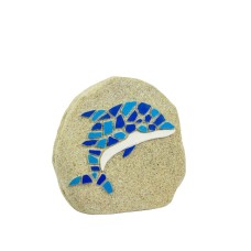 Mosaic Dolphin Pebble, 8cm