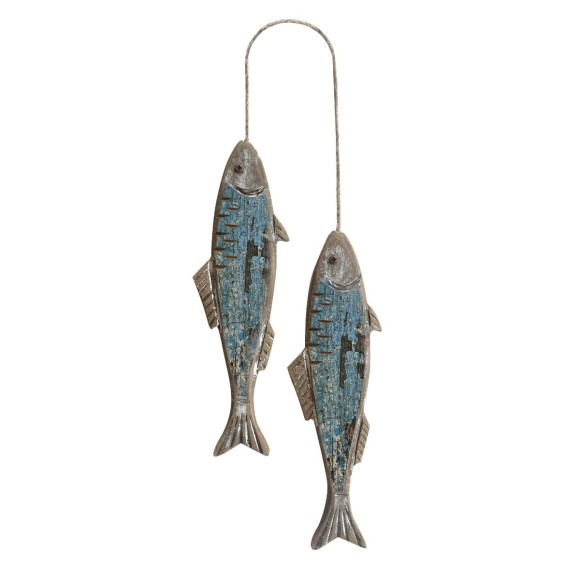 Wooden Fish, Turquoise, 20cm