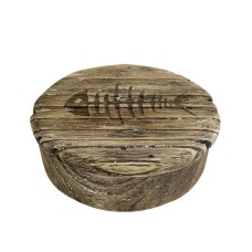 Round Box with Fish Bones, 13cm