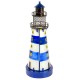 Stained Glass Lighthouse, blue, 32cm