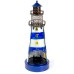 Stained Glass Lighthouse, blue, 32cm