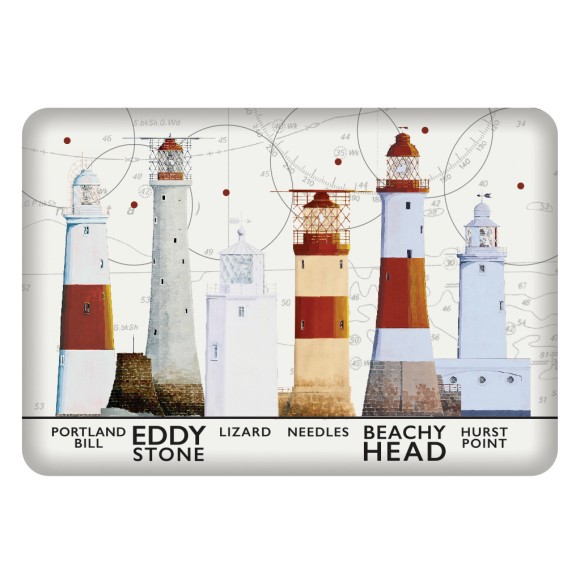 South West Coast Lighthouses Fridge Magnet, 8cm