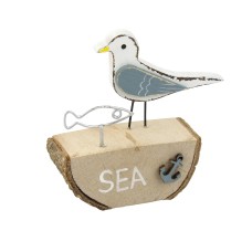 Seagull on Stand with Fish/Sea/Anchor, 10cm