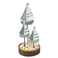 Wooden Sailboats on Stand, 17cm