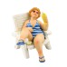 Fat Ladies on Deck Chairs, 10cm, 3 assorted