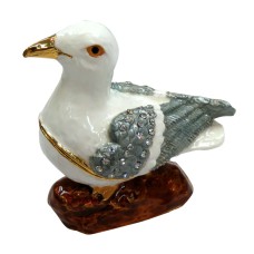 Seagull Jewelled Box, 7cm tall