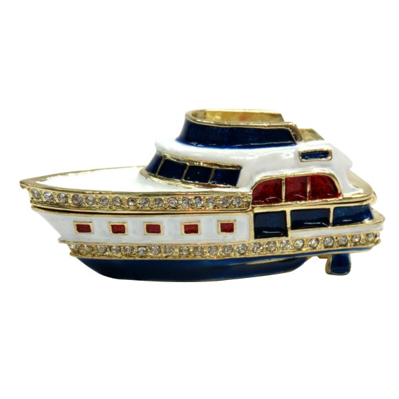 Motor Cruiser Jewelled Box, 8cm long