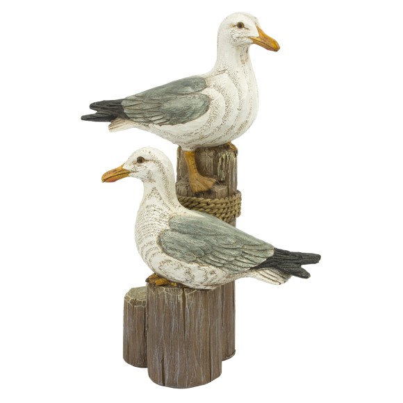 Pair of Seagulls on Post, 18cm