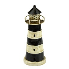 Metal Lighthouse, black, 16cm