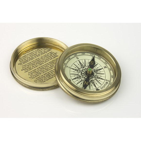 Compass with Robert Frost Poem, 7cm