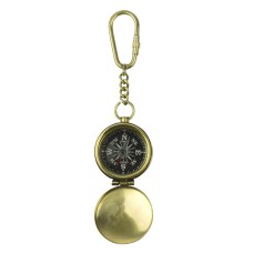 Brass Lidded Compass Keyring