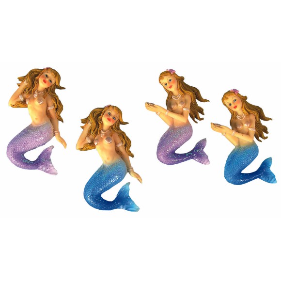 Mermaid Magnets, 10cm, 4 assorted