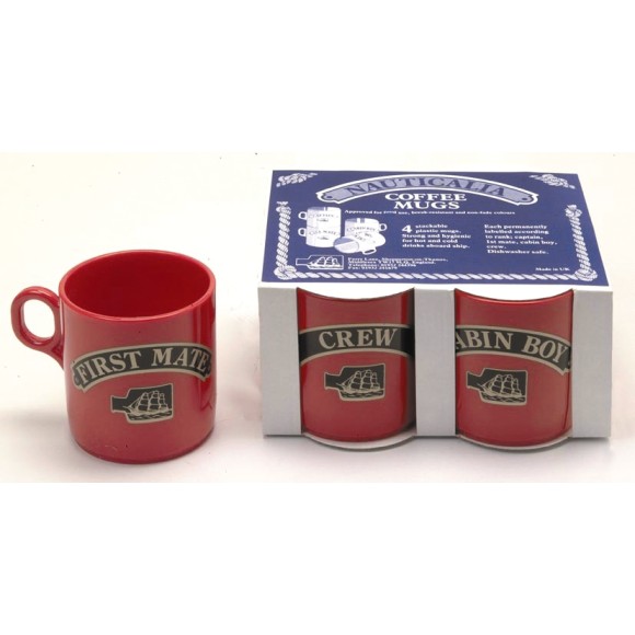 Mugs - stackable (4), red, 245ml