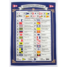 Code Flags and Morse Code Tea Towel, 71x51cm