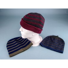 Striped Beanie Hat, 3 assorted