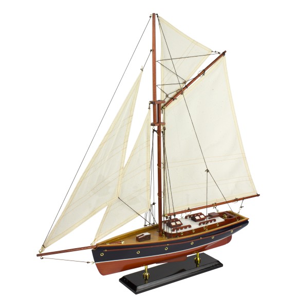 Gaff-rigged Yacht with Cabin, 60cm