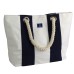 Canvas Beach Bag, blue/white