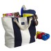 Canvas Beach Bag, blue/white