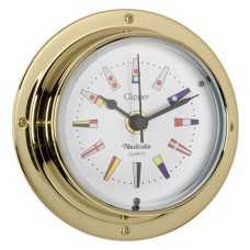 Clipper Code Flag Clock (QuickFix), Brass