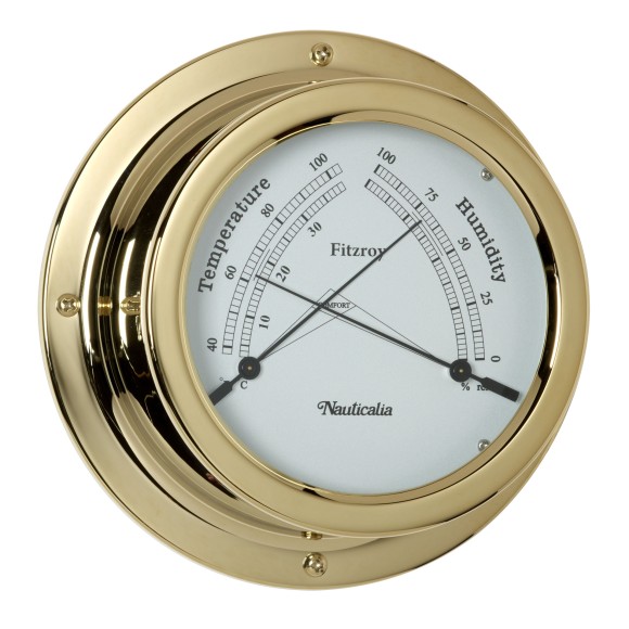 Fitzroy Thermometer/Hygrometer (QuickFix), Brass