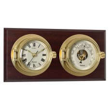 Mounted Riviera Clock and Barometer Set, 33x17cm