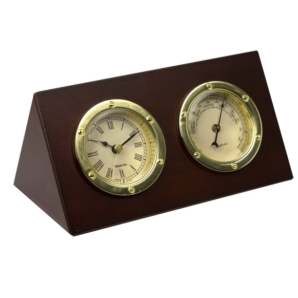 Desktop Clock and Barometer Set, 17cm