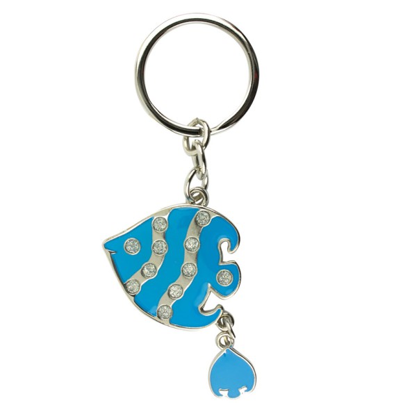 Fish & Juvenile Keyring, blue