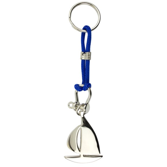 Sailboat Keyring, blue cord