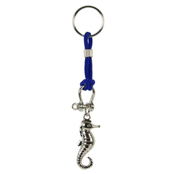 Seahorse Keyring, blue cord