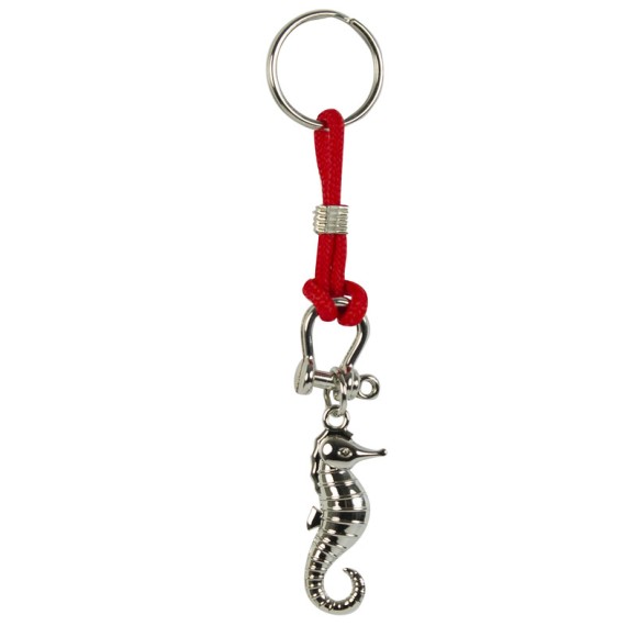Seahorse Keyring, red cord