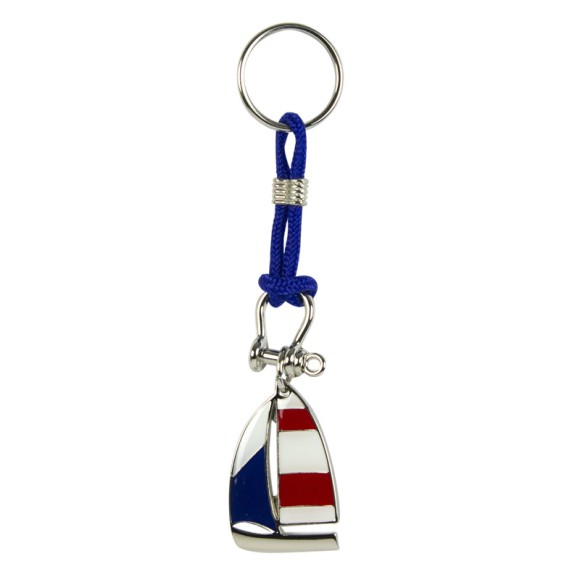 Yacht Keyring, blue cord