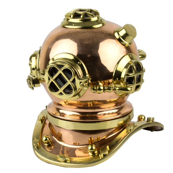 Brass & Copper Diving Helmet, 26cm