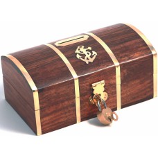 Naval Chest Money Box with Lock, 14x8cm