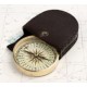 Brass Compass in Leather Pouch