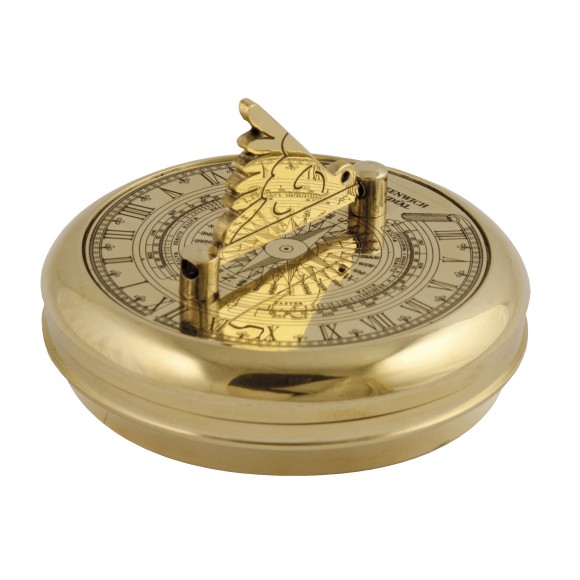 Brass Greenwich Pocket Sundial, 7cm