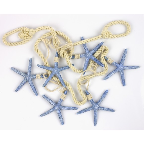 Starfish (6) Hanging Décor, blue, 100cm