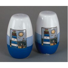 Lighthouse Salt & Pepper Pots, blue, 9cm