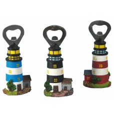 Lighthouse Bottle Opener, 12cm, 3 assorted