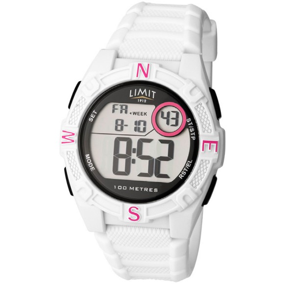 Limit Countdown Watch, white/red